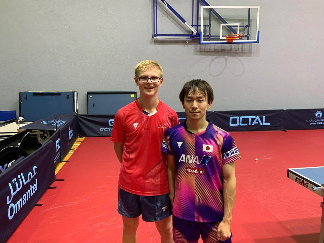 坂本竜介さんのインスタグラム写真 - (坂本竜介Instagram)「Thank you for practice🇯🇵🤝🇫🇷 #wtt #wttcontender  #丹羽孝希 #oman  #muscat  #オマーン #中東」9月8日 22時09分 - sakaryu1125