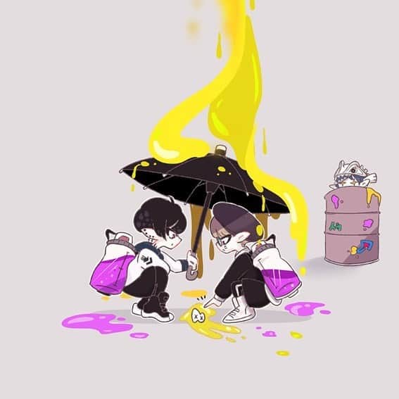 Kiyomi Aritakeのインスタグラム：「#スプラトゥーン3 発売だ〜 配信感謝🖌 #splatoon3 #splatoon #スプラ3  #れんがあーと #もすもすkazuさん #ニギダリーアート」