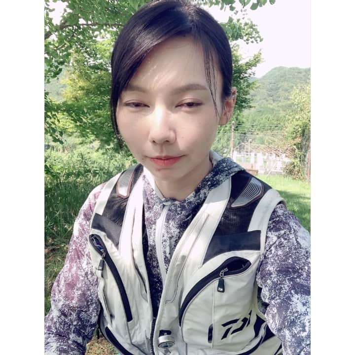 藤谷香々のインスタグラム：「鮎つりはお決まりの 滋賀県の安曇川へ🎶  村上おとり店さんで 伝統の藁にさした素焼きの 鮎もいただき釣果は少ないけど 子持ち鮎が釣れておいしく いただきました🤤💓  村上さんいつも ありがとうございます🙏✨  #鮎つり #釣り #川釣り #天然鮎 #鮎 #鮎つりガール」