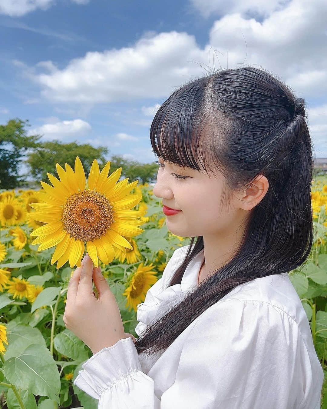 桜井美里さんのインスタグラム写真 - (桜井美里Instagram)「♡  ひまわり畑に行ってきたよ〜🌻  やっと行けた！嬉しい！！  自由にひまわり持ち帰っていいらしくて いっぱいもらっちゃった！！  もう9月だけどまだ夏を感じられた😊  #ひまわり畑」9月12日 19時19分 - mippi__0418