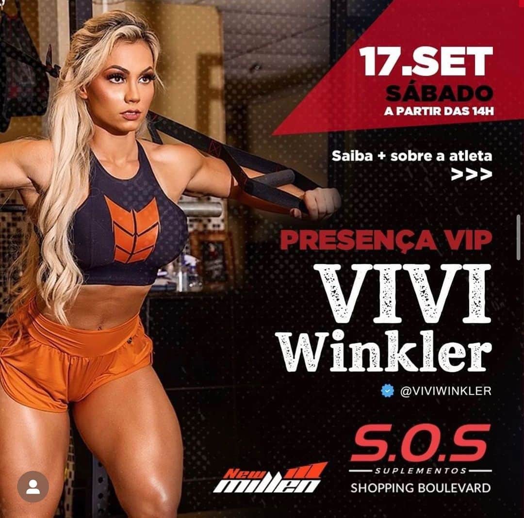 のインスタグラム：「ATENÇÃO SÃO PAULO - MOGI GUAÇU - FALTAM 02 DIAS APENAS HEIN!!!! SHOPPING BOULEVARD !!!! Estarei junto com a @newmillenoficial na loja @sossuplementos FAZENDO AQUELA BAGUNÇA QUE AMAMOS!!!  . Já chama sua amiga BRABA e seu parceiro de treino MAROMBA e vem cmg 🏆💪🏻」