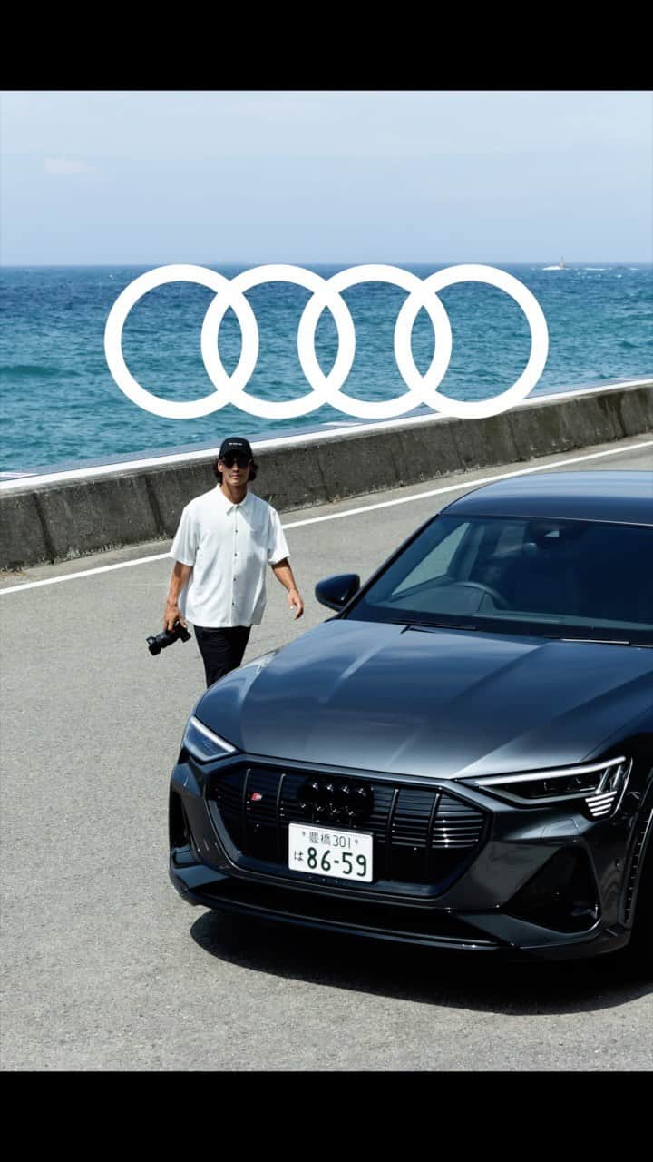 山中海輝のインスタグラム：「憧れた @audijapan さんとのお仕事。 e-tronでいく旅も、 Audi japanのアカウントの投稿が自分が創ったクリエイティブで埋まっていくのを見ている日々も。 自分の一つの大きな目標が叶った瞬間でした。  インタビューも公開されています。 是非ストーリーからご覧ください。  _____________________ Camera: @hajime__made  @manayaueda  @norihiro_takeda  @dear__sir   Edit: @kaikiyamanaka」