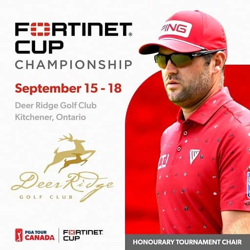 コリー・コナーズのインスタグラム：「While I can’t be there in person, I am excited about the @FortinetCupChmp @pgatourcanada this week at @DeerRidgeGolf and honoured to have the Corey and Malory Conners Family Fund as the official charity!  I will be cheering on the players as Honourary Chair from Napa as I start my @pgatour season at the Fortinet Championship 👊🏽」