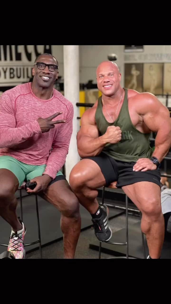 Phil Heathのインスタグラム：「Back Day with my Swole Brother @shannonsharpe84 He takes no days off 😤💪🏽 Stay tuned!!!!! @clubshayshay episode coming soon!」