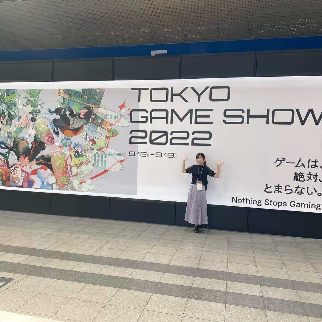 大谷咲子のインスタグラム：「取材でTGSに行ってきましたー！ なんだかんだ招待やお仕事で毎年行けてて嬉しい🥰 いろんなゲームを体験させていただいたり、プロ選手の方と対戦させていただいたり！ 楽しかったですー！ STEAM Deckめちゃくちゃ欲しいな🥺 #TGS2022 #東京ゲームショウ #東京ゲームショウ2022」