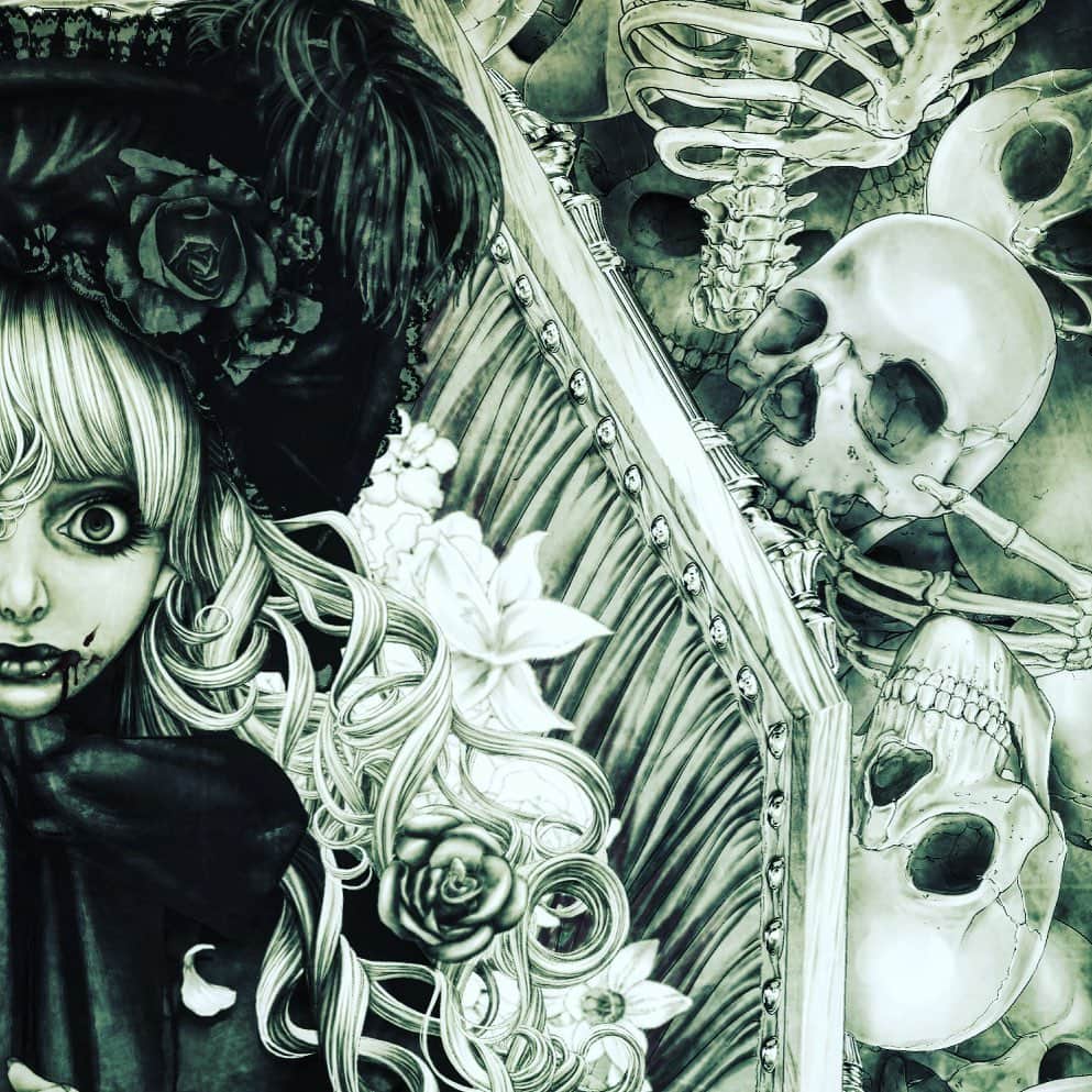 坂本眞一のインスタグラム：「Drawing day 3  undead  #DRCL #BramStoker #shinichisakamoto #Dracula」