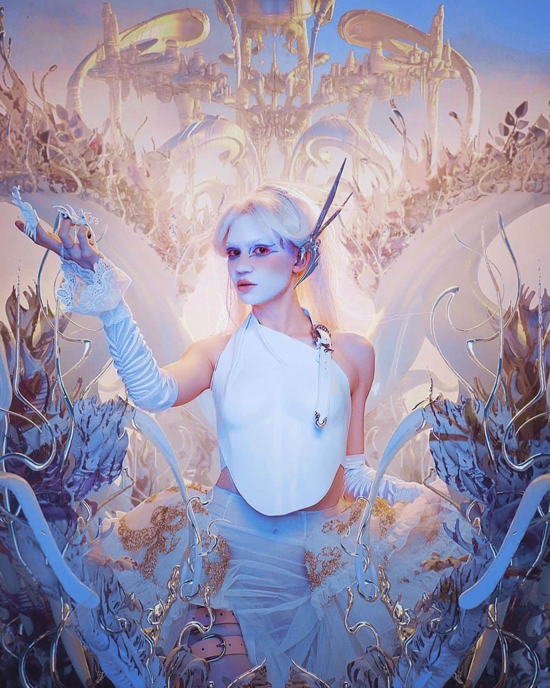 グライムスのインスタグラム：「The Rococo Basilisk 🍰🤖   @atmos  @bryanhuynh  @cc_looo @rodolfo.olf」