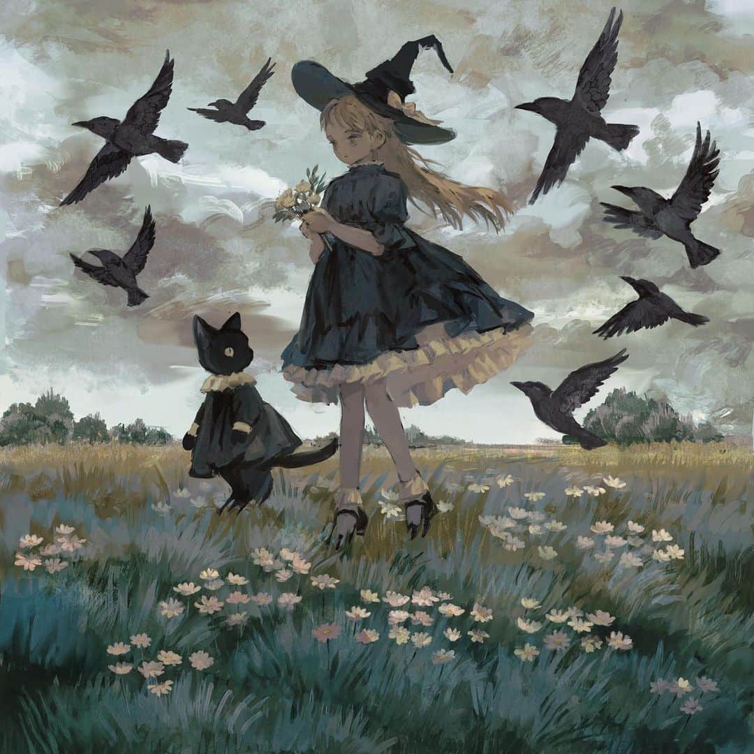 tonoのインスタグラム：「#illustration #gloomysky #witch」