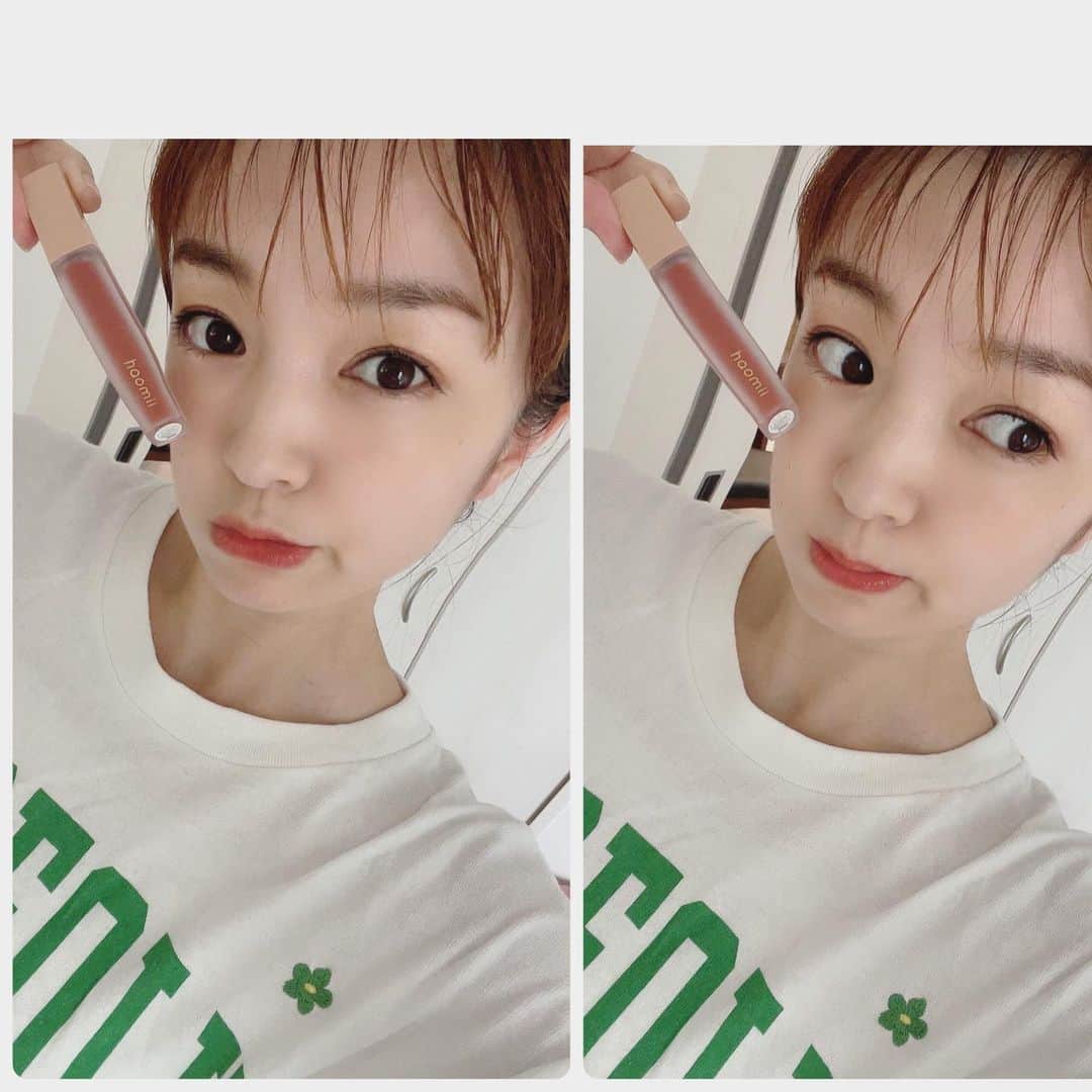 齊藤夢愛のインスタグラム：「@haomii_official のリップティント💋とっても発色が良くて長持ちするのでお気に入り💋💋 . リップティントってカサカサするイメージだったんだけどこれは艶感もあって自然な発色😍 . パッケージも可愛くて重宝しそうです🫡🌼 . . #haomii #リップティント #秋コスメ #リップメイク #pr #メイク #秋メイク」