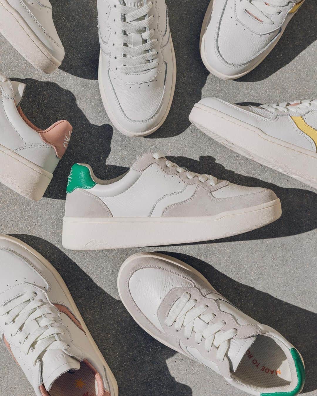 ソルドスのインスタグラム：「The Roma In Kelly Green and grey suede is back in stock! 🙌   Featuring a Cushy Ortholite insole made of castor beans, the softest leather and suede made at a gold-rated tannery (less waste and less energy) and a terry cloth lining for incredible comfort!」