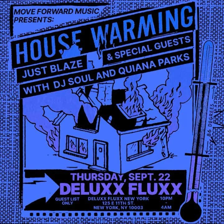 ジャスト・ブレイズのインスタグラム：「Getting the gang back together this Thursday for the grand opening of @deluxxfluxxnyc w/ a 🔥 🔥 special guest!! Back at @websterhall like we left something!」