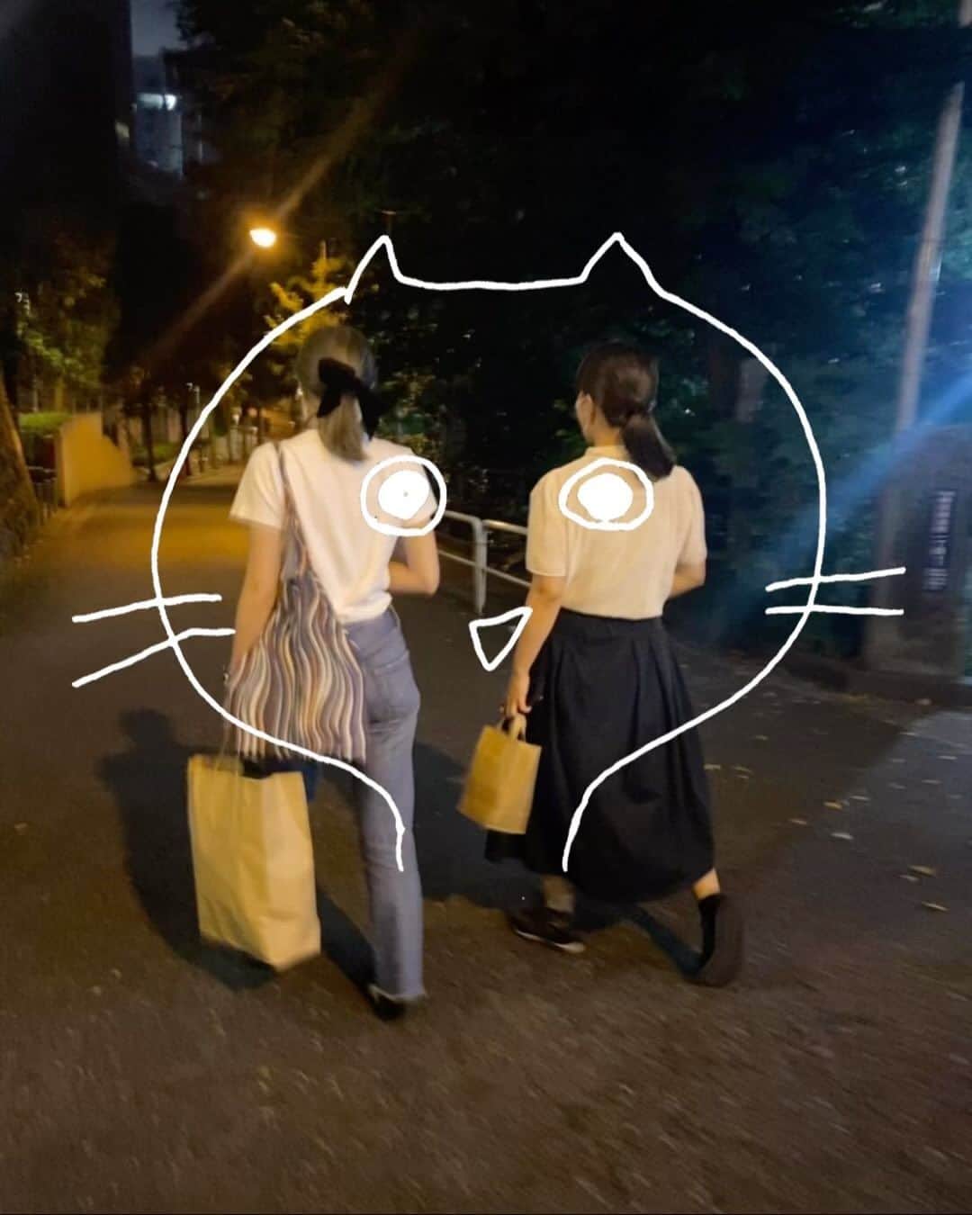 渡邉香織のインスタグラム：「またね😘  Illustration : 🌲momi」