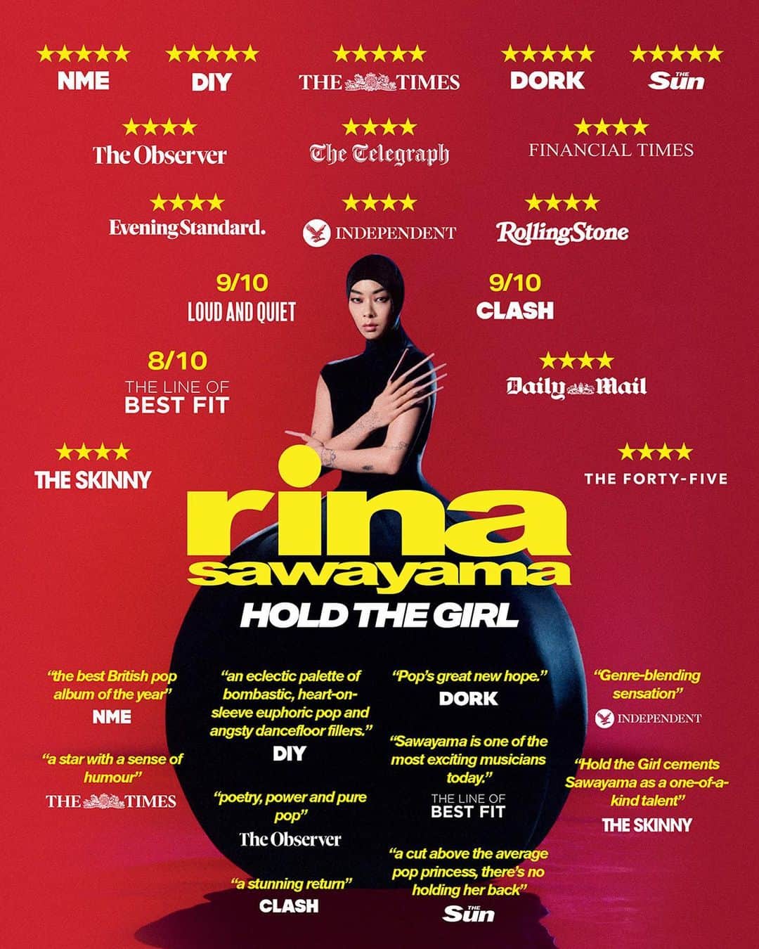 リナ・サワヤマのインスタグラム：「pixels Hold The Girl is currently #2 in the UK charts !!! 😭😭😭😭 this is honestly a dream come true but every sale and stream counts until the final chart on Friday - keep buying/downloading/streaming so we can slay the official charts I LOVE U ALL !!   we’ve got some brand new bundles on the @dirtyhit store with an exclusive RELEASE WEEK ONLY t-shirt 💙💙💙 LINK IN BIO !!」