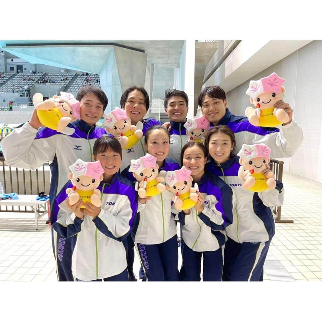 池江璃花子のインスタグラム：「* 東京6連覇🏆 4年ぶり5回目の国体、初めての成年での出場、楽しすぎました〜🤩 宇都宮餃子は最高に美味しかったので、またプライベートで食べに行きます🥟♡ #いちご一会とちぎ国体  #天皇杯 #国民体育大会」