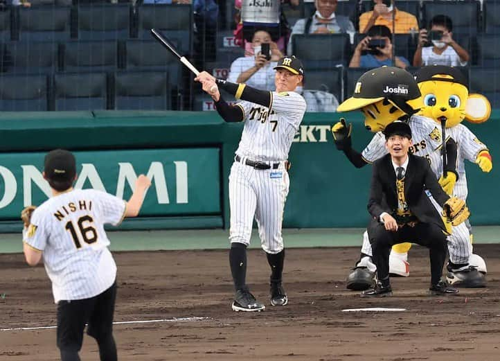 櫻井健一朗のインスタグラム：「試合前に投げるやつ、さしてもらいました！！いいですね！！」