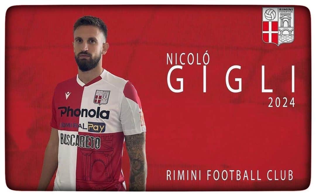 ニコロ・ジリのインスタグラム：「Nuova avventura ❤️🤍 @riminifootballclub ⚽️」