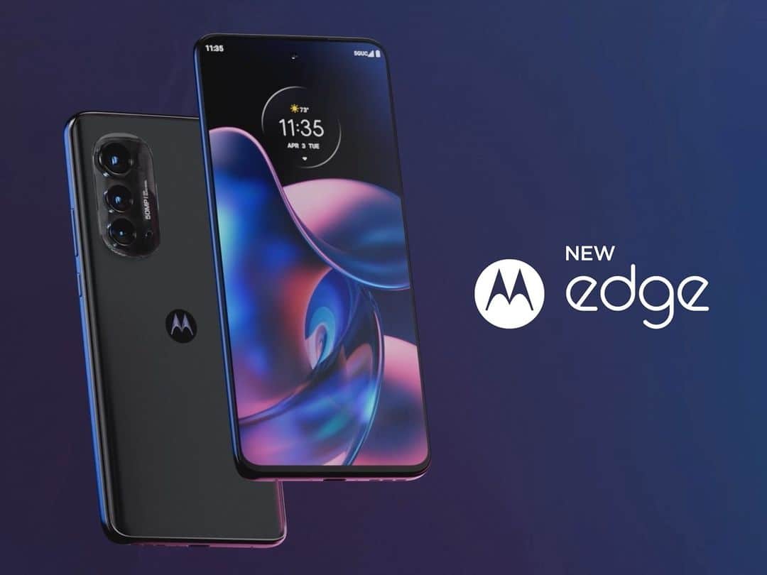 のインスタグラム：「Say hello to the NEW motorola edge 👋 featuring the latest Mediatek Dimensity processor for powerful performance and 100GB of cloud storage for 12 months with @Google One. Order now to save $100.」