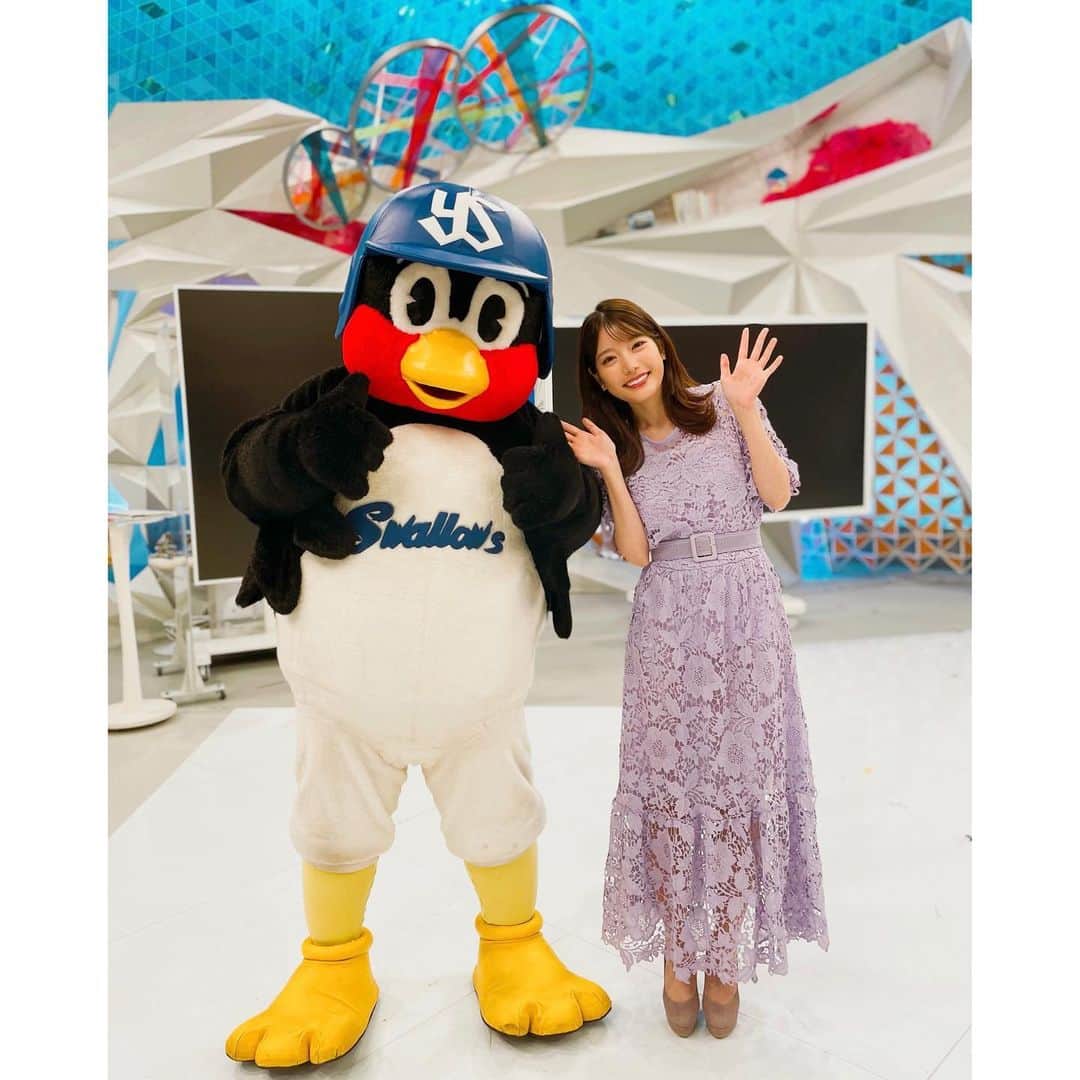 竹俣紅のインスタグラム：「☀️ 今日も『めざまし8』を観てくださってありがとうございました。 ⁡ 今日は、スタジオにつば九郎が！ 明日も会えるみたいです☺️ ⁡ #めざまし8」
