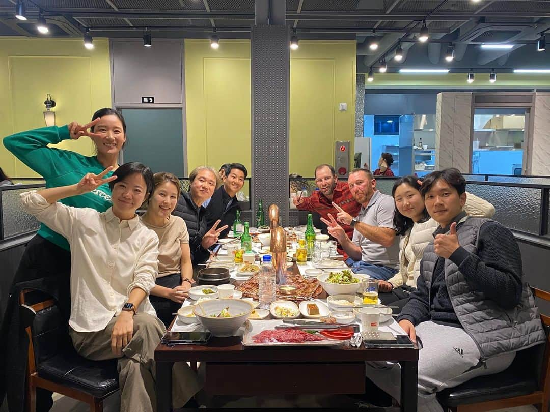 シェラ・チョイのインスタグラム：「2022 K-dinner in Korea was very grateful and delicious 😍Ready for the moving day^^ #LPGA」