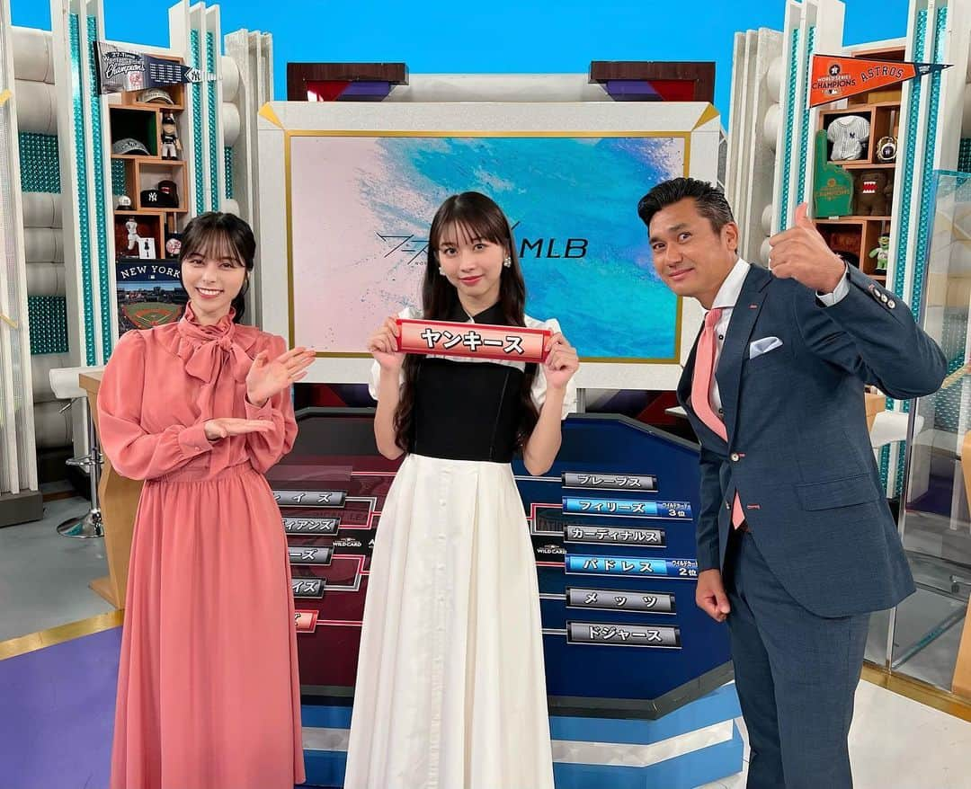 牧野真莉愛さんのインスタグラム写真 - (牧野真莉愛Instagram)「♡ ♡ NHK BS1さん ✨⚾️『ワースポ×MLB』⚾️✨ NHK BS1さん💗10月21日(金)放送 🌈🌈🌈 モーニング娘｡'22牧野真莉愛、生出演🐰 ありがとうございました⚾️💕💕 🎀 真莉愛が選ぶ名場面＆“ひみつのワースポさん”のお話 でもそのことはこんど話します🦊❄️ つづく 🎀 ✨『ワースポ×MLB』✨毎週月曜～土曜 午後10時50分  ✨『ワースポ×MLBサンデー』✨毎週日曜 午後9時 毎日生放送❣️❣️まりあ見てます💗 ♡ ♡  #NHKBS1 さん #ワースポMLB ✨ #AaronJudge ❤️ #MLB 💖 #水野舞 ディレクター 🎤 #山本萩子 さん💗  #菊池柚花 さん💗  #黒木知宏 さん⚾️  #小早川毅彦 さん⚾️ #岩村明憲 監督⚾️ #岡島秀樹 さん⚾️  #岩隈久志 さん⚾️  #五十嵐亮太 さん⚾️ #川崎宗則 選手⚾️ #馬見塚尚孝 先生⚾️  #モーニング娘22 #morningmusume22 #牧野真莉愛」10月22日 0時29分 - maria_makino.official