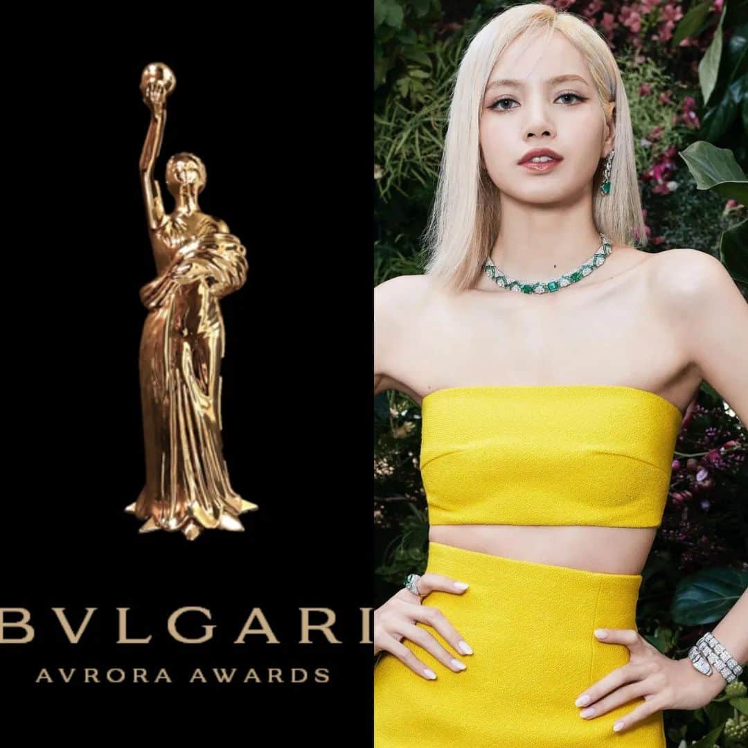 リサのインスタグラム：「Bulgari Global Ambassador #LISA & Pak Se-ri will be presenters at the @bulgari Aurora Awards happening tonight at the Walkerhill Hotel in South Korea.  Each winner & presenter will donate 10M won to Save the Children, a charity that has a long partnership with Bulgari.   Full article:https://n.news.naver.com/article/018/0005344050?sid=101  . . . #LISA #LALISA #리사 #블랙핑크 #BLACKPINK #LALISAMANOBAN #LALISAMANOBAL #blackpinklisa #lisablackpink」