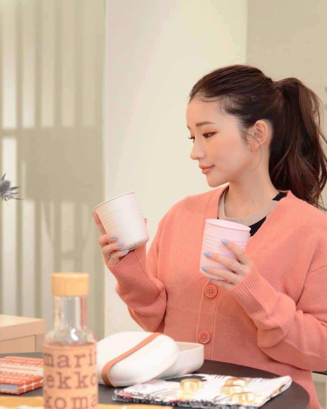 南りほのインスタグラム：「Marimekkoから、サステナブルをテーマにした雑貨シリーズMarimadeが誕生。 全国のマリメッコストアと公式オンラインストアでgetできるよ🤍 #withmarimade  #マリメッコ」