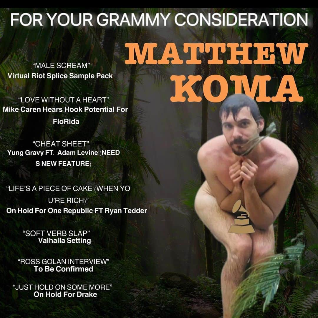 マシュー・カマさんのインスタグラム写真 - (マシュー・カマInstagram)「For Your Consideration #Vote #Grammys」10月20日 2時54分 - matthewkoma