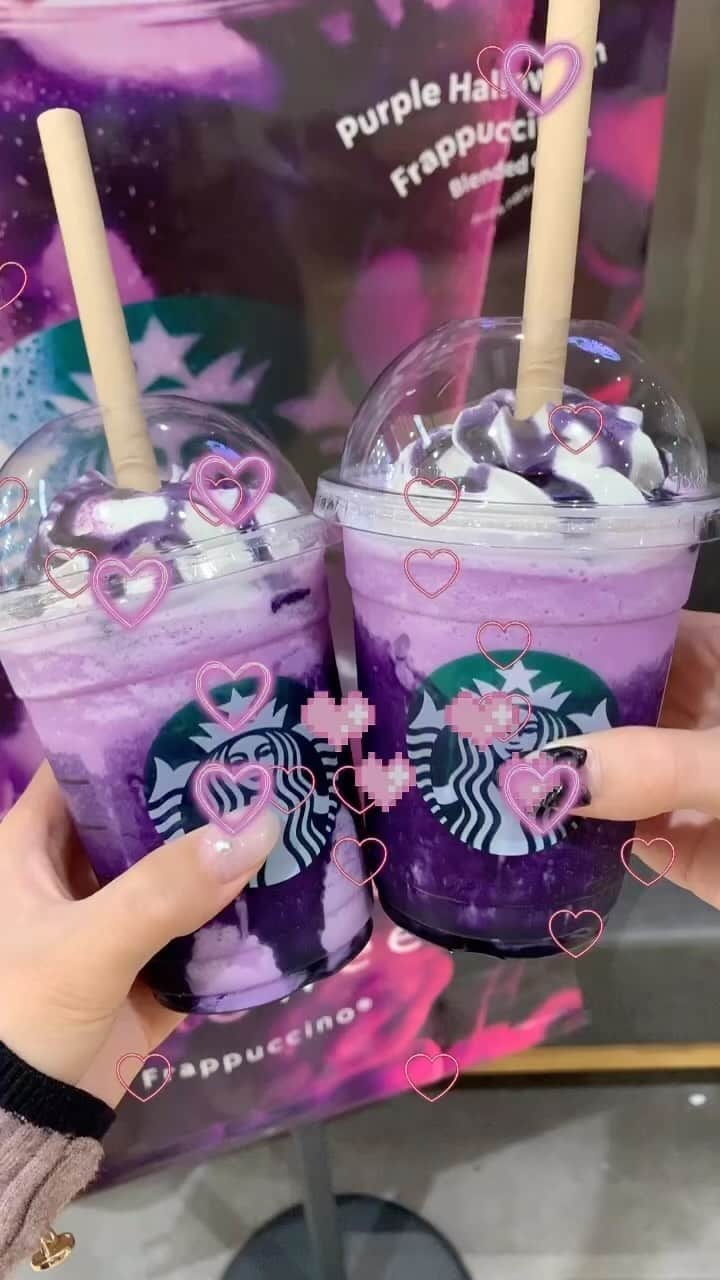 入江加奈子のインスタグラム：「#パープルハロウィンフラペチーノ #スタバ 💜」