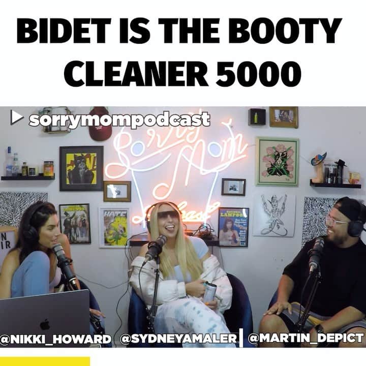 のインスタグラム：「Today we had @martin_depict on @sorrymompodcast & I swear we talked about more than just bathroom accessories😂 p.s. please don’t hack my bidet 😂」
