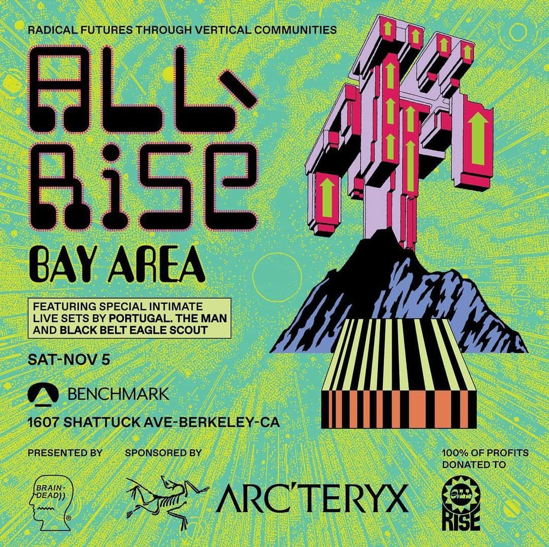 白石阿島さんのインスタグラム写真 - (白石阿島Instagram)「🚨We’re bringing our All Rise Climbing Fest to the Bay Area on Saturday, November 5th (that’s about two weeks from now)🚨 Join us for a day-long celebration of the outdoors presented by @allriseoutdoors and @wearebraindead with support from @arcteryx .✨ This long awaited day will include a citizens comp (that means any of y’all can enter!), musical performances and a panel discussion with local community members doing incredible work to make climbing more inclusive. If it’s anything like the last All Rise Fest, the energy emanated from all who join will have you buzzing for weeks:) The event will take place at @benchmarkberkeley (1607 Shattuck Ave) in Berkeley, CA. We’ll close out the day with special intimate performances by @portugaltheman and @blackbelteaglescout . Just like last time, all profits from climbing entries, ticket sales, and All Rise exclusive merchandise will go towards furthering All Rise’s mission to make climbing more accessible. Tickets available in bio! 📍This All Rise Fest will take place on Muwekma Ohlone lands.  Pic: @sydtrip」10月21日 11時53分 - ashimashiraishi