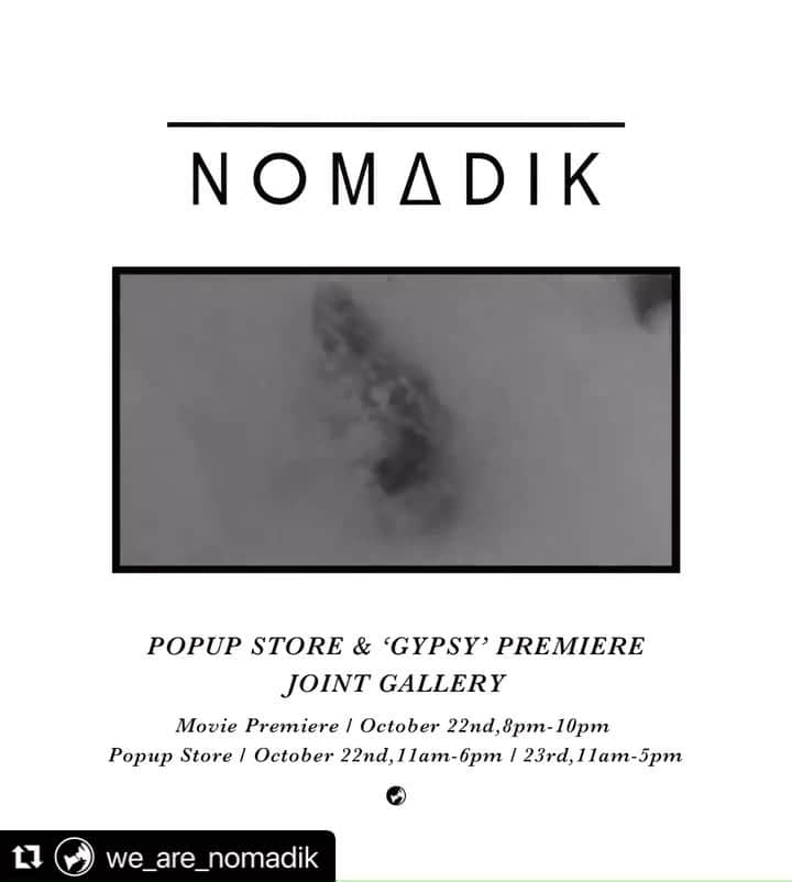 大久保勇利のインスタグラム：「@we_are_nomadik この度NOMADIK初となるチームムービー“GYPSY“のローンチを記念して10月22日（土）-23日（日）の2日間に渡り、東京・原宿 'JOINT GALLERY' にて FW22新作商品のPOP-UP STORE及び一夜限りの上映会を開催致します。  POP-UP STOREでは、新作のアパレル・スノーウェアーに加え当日限定の商品もラインナップされます。 そして10月22日（土）19時より NOMADIK初となるチームムービー“GYPSY“の上映を行います。  当日は中目黒のBAJA STYLE TACOS @bajaburritos と美味しいビールを御用意しておりますので、NOMADIKライダーと共に参加者全員で盛り上がりましょう！  皆さまのご来場をお待ちしております。  ——————————————————————————— -NOMADIK POP-UP STORE- DATE＆HOURS :  ・10月22日（土）11:00-18:00 ※19:00より上映会にて再オープン ・10月23日（日）11:00-17:00  会場：JOINT GALLERY @joint_gallery 〒150-0001東京都渋谷区神宮前3-25-18 ——————————————————————————— -NOMADIK FIRST TEAM MOVIE“GYPSY“PREMIER-  DATE：10月22日（土） HOURS : 19:00 DOOR OPEN 22:00 CLOSE ・1回目上映 20:00～ ・2回目上映 20:45～ ENTRANCE：FREE＆FREE BEER！  ※当日は混雑が予想されますので、2部制で上映致します ※POP-UP STOREで商品をお買い上げのお客様にはリストバンドを配布致しますので、上映の際優先的に御入場頂けます ※手指消毒及びマスクご着用の上ご来場ください ——————————————————————————— 参加ライダー: 國母和宏/工藤洸平/大久保勇利/長澤颯飛 / 星野勇大/小野崎海琳/浅谷純菜/藤倉海人/柿本優空/ 野村和平」
