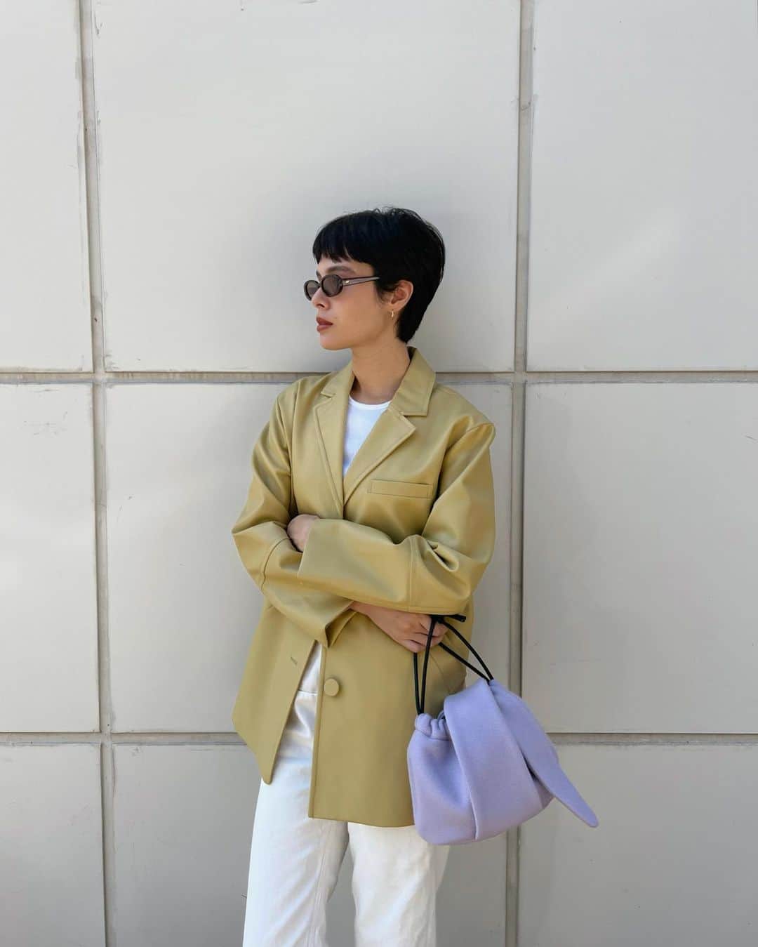 大屋夏南のインスタグラム：「Colors for fall 💜 今年の秋は少しカラフルになりたいなと思ってる💫  #theleatheredit #lifestyle #ootd #pr」