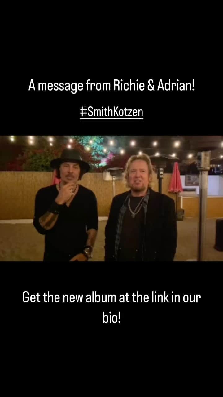 エイドリアン・スミスのインスタグラム：「A message from Richie & Adrian!  Get the new album at the link in our bio  #SmithKotzen #RichieKotzen #AdrianSmith」