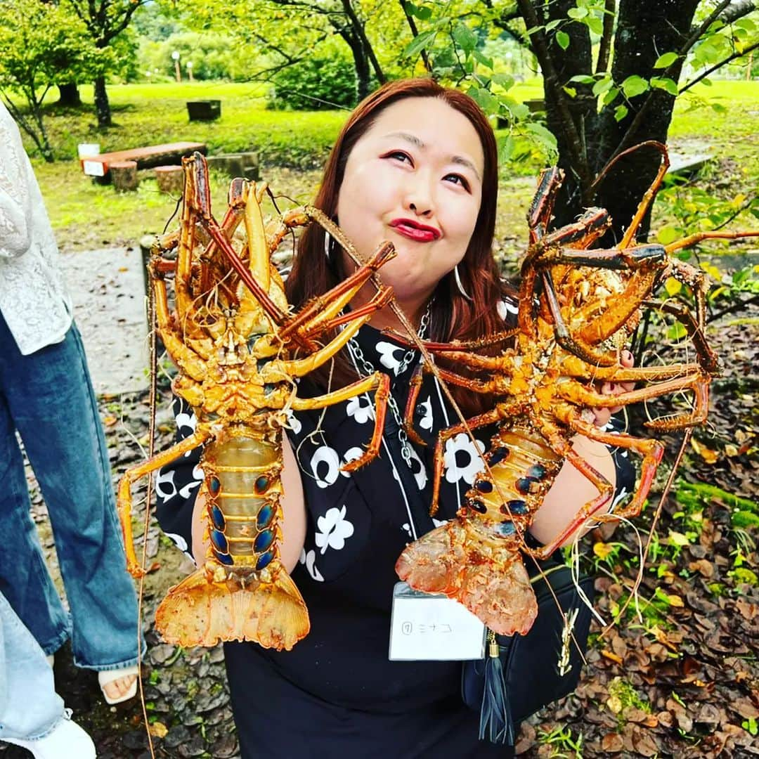 ミナコのインスタグラム：「❤️ISE EBI chan❤️IN YAMANASHI BBQ❤️」