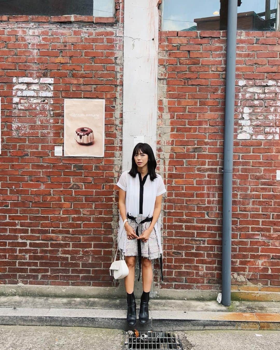わちみなみのインスタグラム：「発見たくさん‼︎🧖‍♀️ おたのしみに〜‼︎  お気に入りのワンピース 寒くなる前にギリギリかなー？着れた✨  #seongsu #sauna #サウナ #sacai」