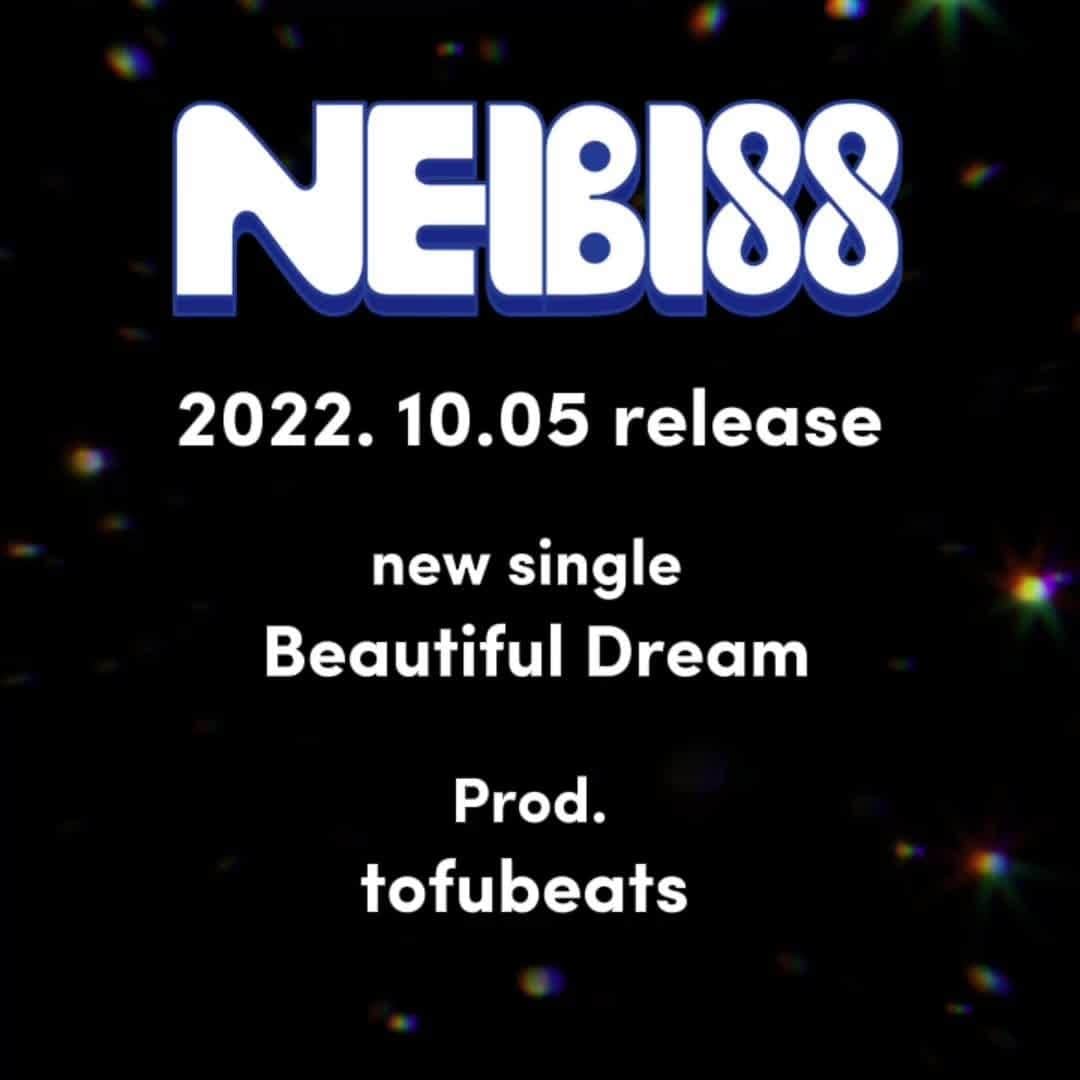 tofubeatsのインスタグラム：「Neibissの次の楽曲もprodで参加させていただきました。ミックスは得能さんです。是非！ Neibiss new single "Beautiful Dream prod. tofubeats" 2022.10.05 release. Streaming予約 https://neibiss.lnk.to/BeautifulDream」