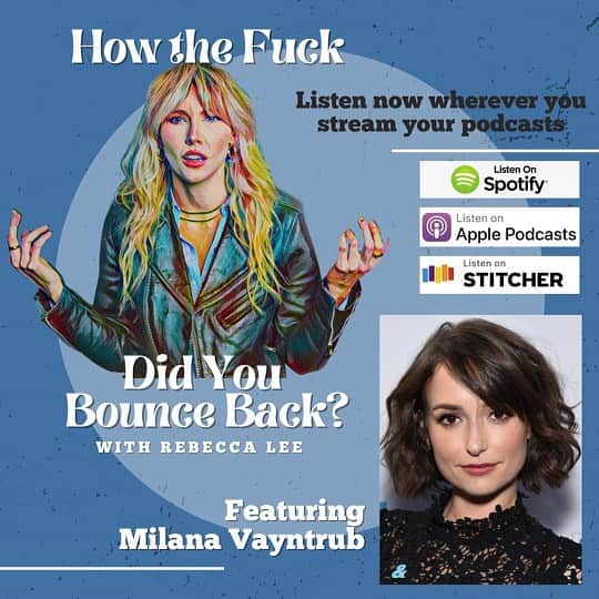 ミラーナ・ヴァイントゥルーブのインスタグラム：「Loved talking to my brillaint friend and Out of Office costar on her podcast. Find it everywhere and relish in her beautiful brain.」