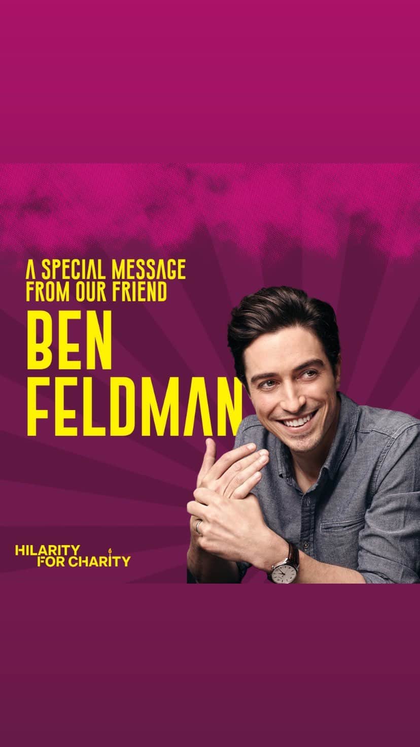 ベン・フェルドマンのインスタグラム：「A HUGE thank you to our dear friend and long time Alzheimer’s advocate, @benmfeldman, for supporting HFC’s 10th birthday extravaganza from afar! We’re SO grateful for your continued support in helping #KickAlzInTheBallz! P.S. we love YOU! 🥳 #HBDHFC」