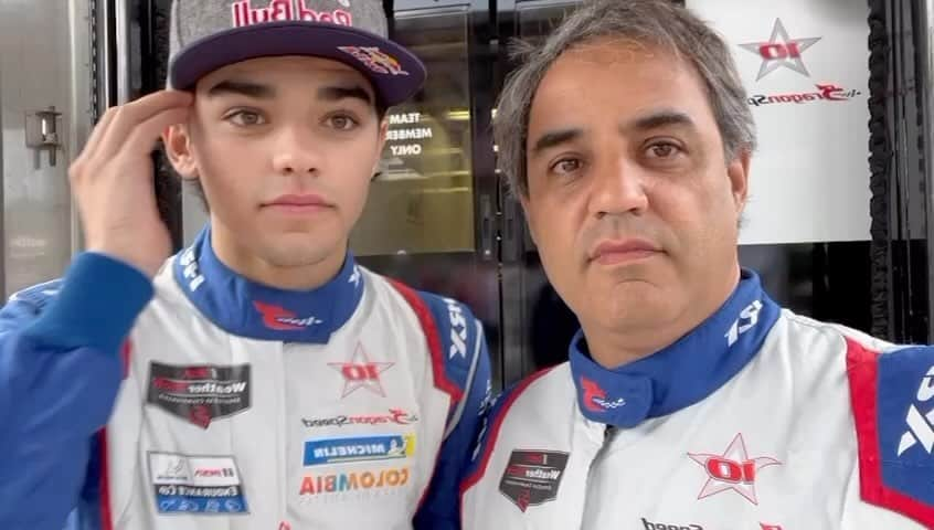 ファン・パブロ・モントーヤのインスタグラム：「Ya listos para la Petit Le Mans en Road Atlanta!!! #colombiatierradeatletas @sebasmontoya58 @henhed10 @dragonspeed_official @eltonjulian74」