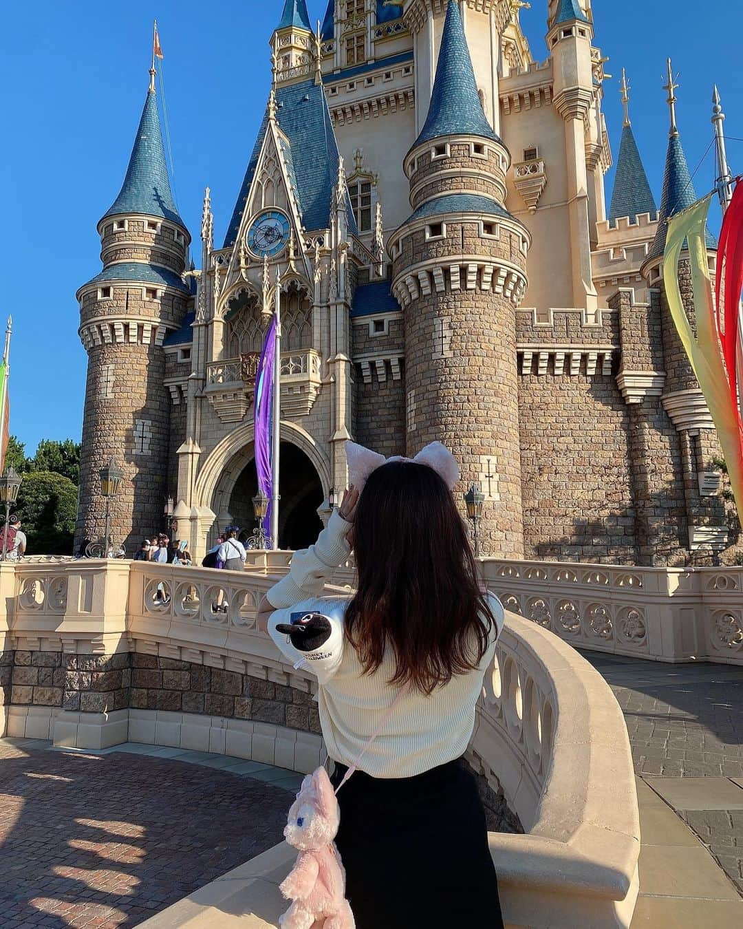 山之内優美のインスタグラム：「TDL🏰💓🐭  #東京ディズニーランド  #tdl  #リーナベル  #ootd #今っぽいコーデ #韓国コーデ #heather」