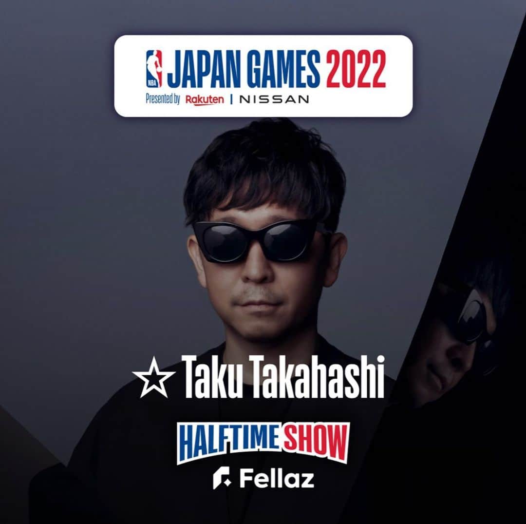 Taku Takahashiさんのインスタグラム写真 - (Taku TakahashiInstagram)「今日この後、『NBAジャパンゲームズ2022』（NBA Japan Games 2022 presented by Rakuten & NISSAN）のハーフタイムショーにBoAちゃんと出演します。 楽天TVかYouTubeで視聴してね。 ウォリアーズVSウィザーズの試合、楽しみ！  そして今夜はアフターパーティー！1OAKでFellaz Showdown Tokyo 2022というイベントに出演します。NFTも貰えるので是非遊びに来て下さい。チケットはこちらからゲットしてください→ https://fellaz.io/?p=549」10月2日 12時34分 - takudj