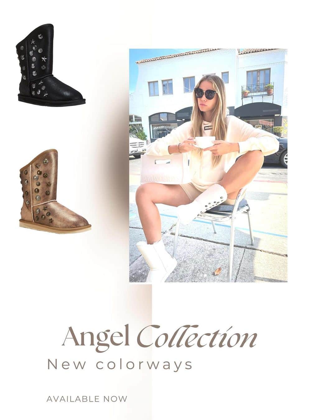 オーストラリアラックスコレクティブのインスタグラム：「Lots of new arrivals! Including our best-selling Angel boot. Available in Short & Tall designs. 🤍🤎🖤🧡💛  #angel #boots #winterboots #fashion #fallwinter22 #australialuxeco」