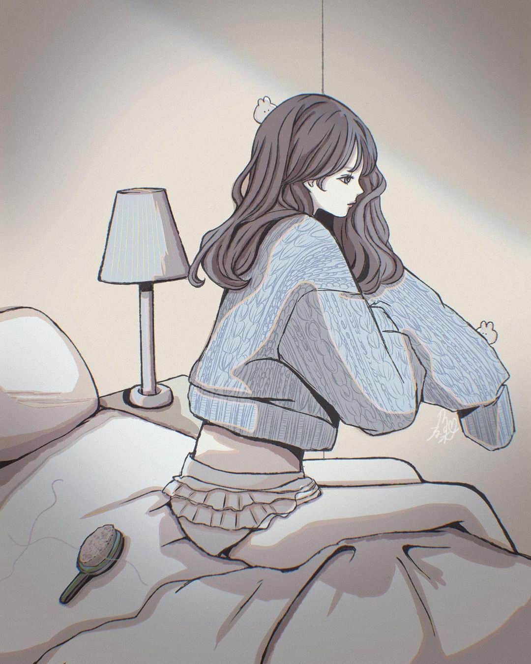 乃の木そよのインスタグラム：「🥱 . .  #イラスト#アート#絵#画#イラストレーター#デザイン#創作#絵描きさんと繋がりたい#塗り絵 #服 #おしゃれさんと繋がりたい #おしゃれ女子 #ガーリー#今日の服#お洒落さんと繋がりたい#今日のコーデ #服装#삽화#그림#세련된#插图#插圖#圖片#图片 #エモい #エモ」