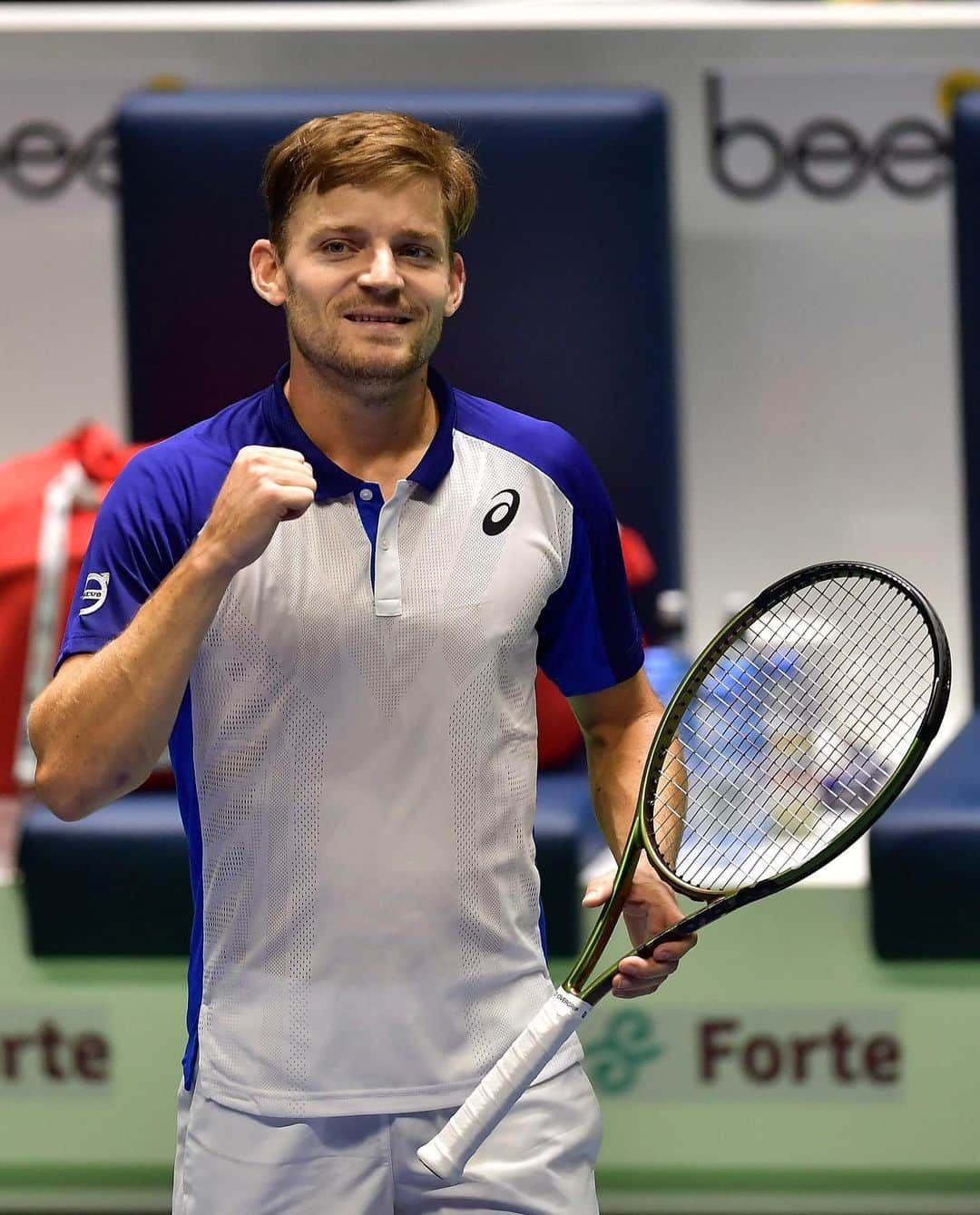 ダビド・ゴフィンのインスタグラム：「He’s done it again! 🤩  🇧🇪 @david__goffin registers his 3️⃣rd victory over a World No. 1 👏  @ktf.kz | #AstanaOpen」