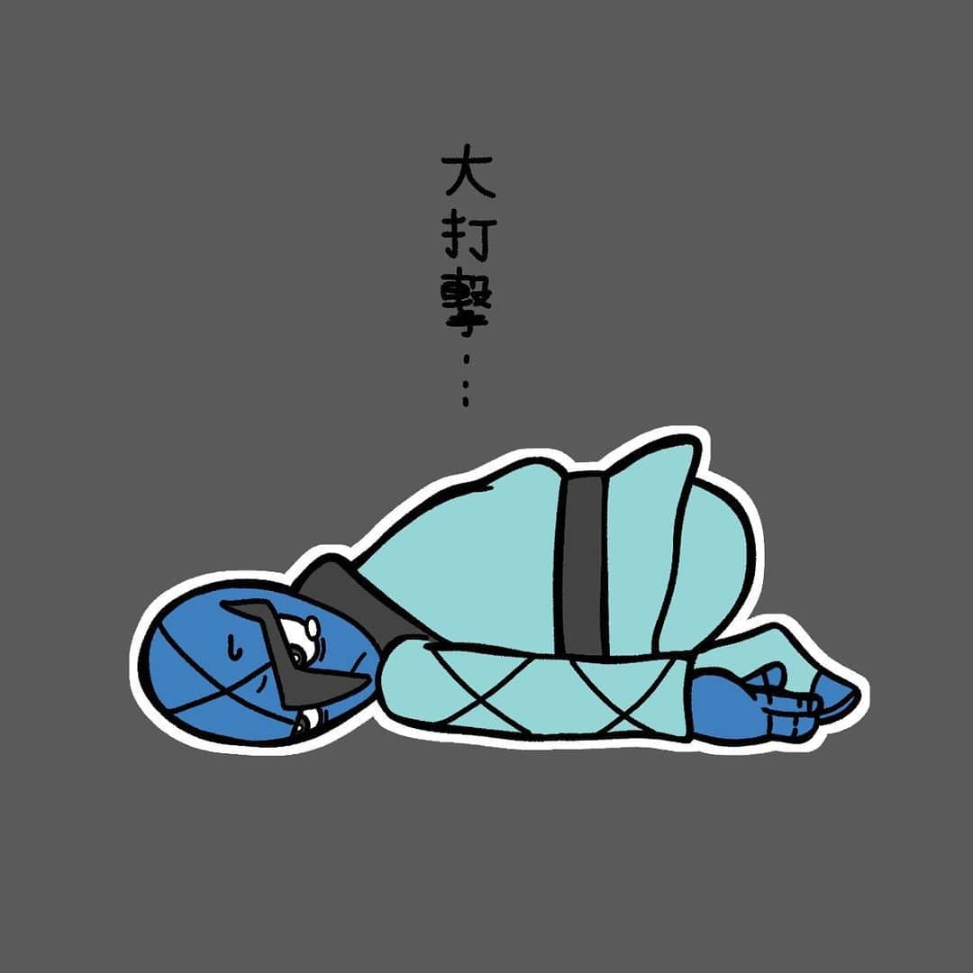 岡本りんのインスタグラム：「#ポケモンネガティブ図鑑 No.539 ダゲキ 「大打撃...」 #ポケモン #ネガティブ #ポケットモンスター  #ダゲキ  #ダイパリメイク  #ダイパ #ポケモン25周年  #ポケモンデー #ロケット団  #ピカチュウ #ピカチュウ大量発生チュウ  #可愛い #イラスト #おうち時間  #pokemon #pokemonart   #negative  #poketmonsters  #pocketmonsters」