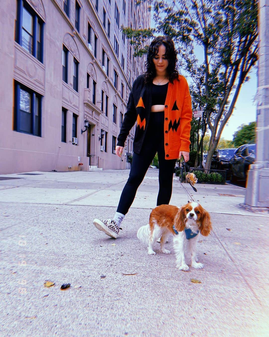 メアリー・モーサさんのインスタグラム写真 - (メアリー・モーサInstagram)「Lady and I don’t wait for the cold weather to bust out the spooky szn sweaters - not when they’re this cute 🖤  (also pretty sure we were both looking at a bee in that first pic.)  @hottopic #sponsoredbyHT #halloweenforever」10月22日 7時28分 - missmarymmouser