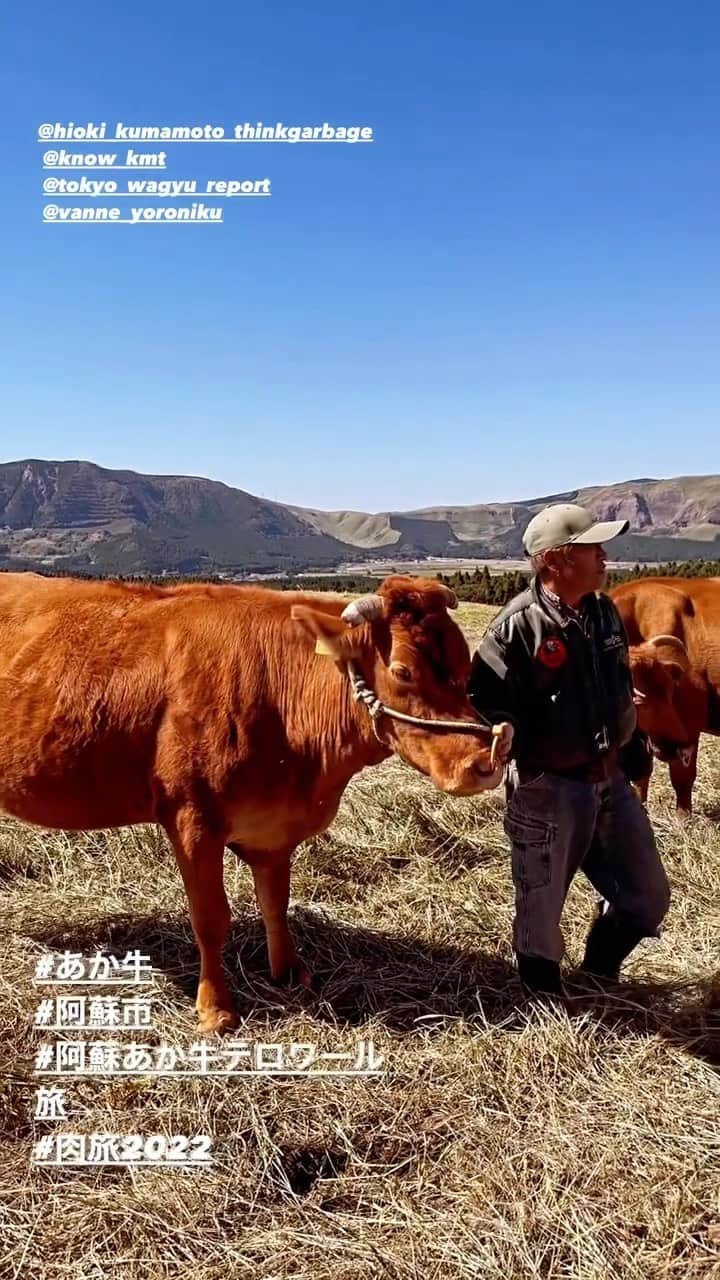 のインスタグラム：「サステイナブルな阿蘇あか牛を巡る旅  #阿蘇あか牛テロワール旅  #肉旅 #あか牛 #wagyu  #redbeef #sustainablebeef  #akaushi  #aso」