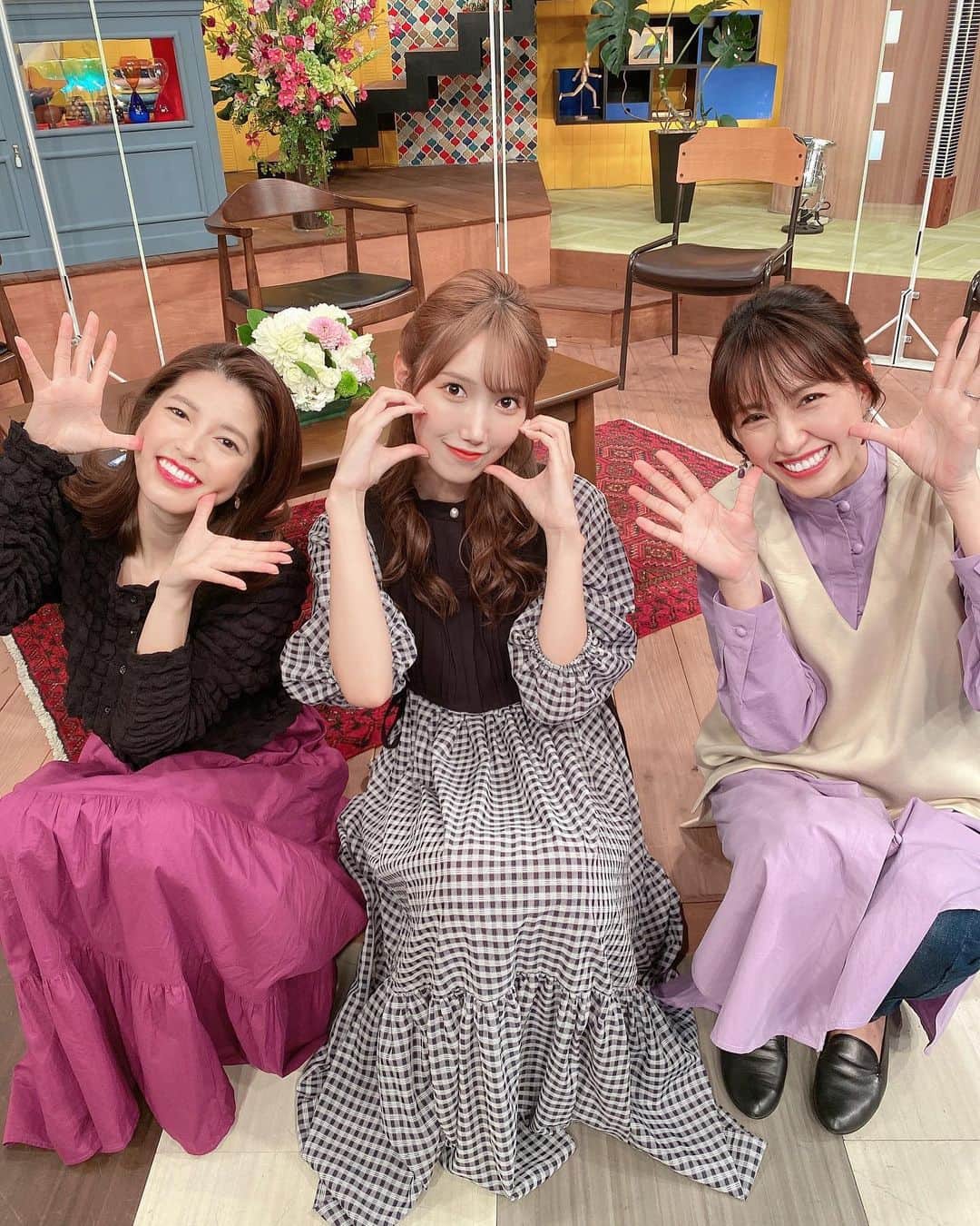 のインスタグラム：「. テレQおとななテレビ スタジオ収録でした〜🤍 . 神田愛花さんと浅尾美和さんと 女子メンバーで収録終わり撮りました😊 . 10/29放送です！観てください！ . #おとななテレビ #まいうー漫遊記  #神田愛花 さん　#浅尾美和 さん」