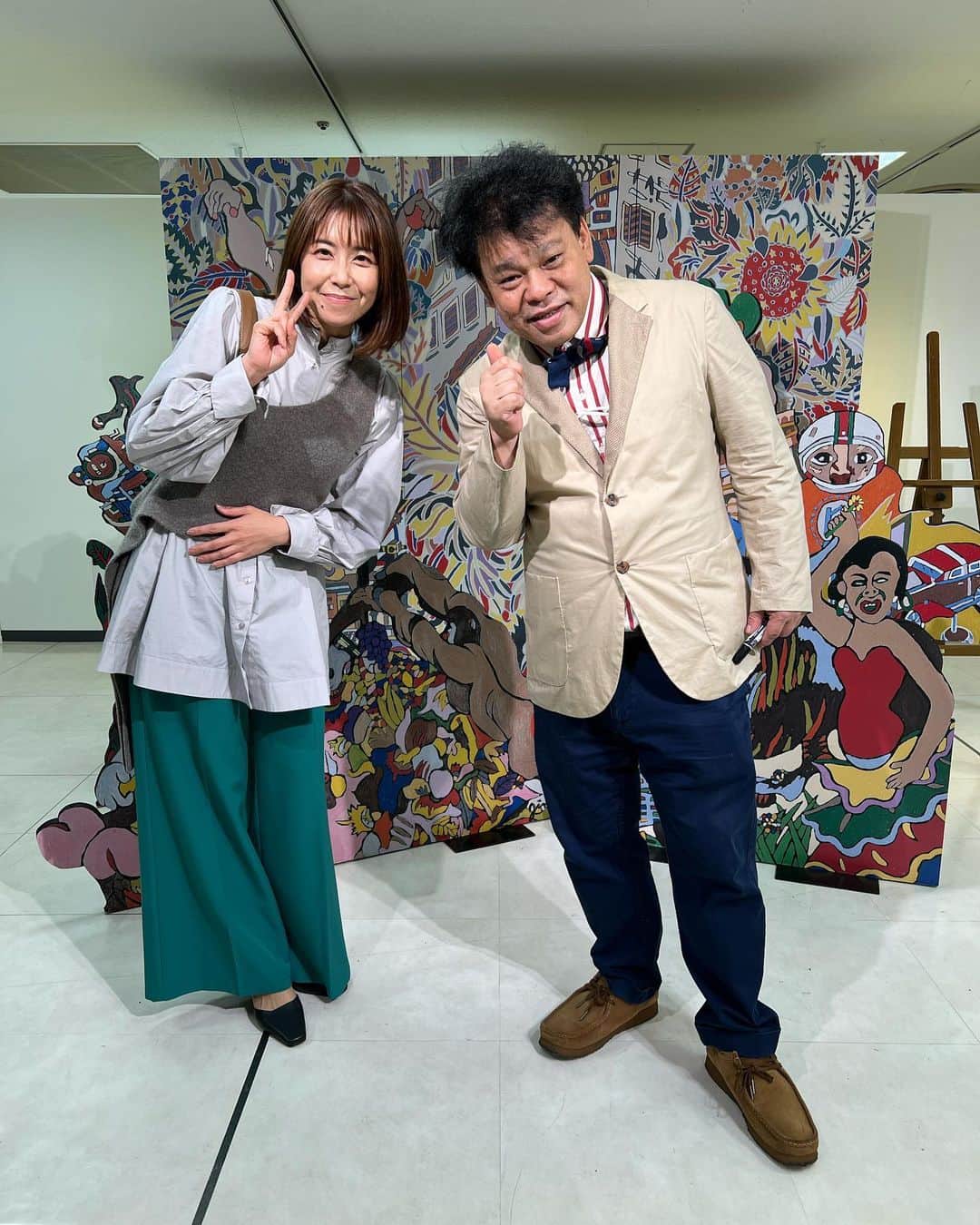 ジミー大西のインスタグラム：「緒方かな子さんが広島三越　ジミー展に来て頂きました❗️」