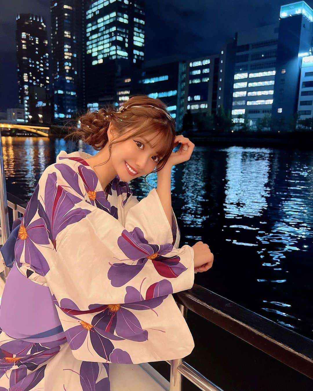 ひめかのインスタグラム：「夏の終わりにぎりぎり着れた浴衣💟👘🌼 #夏の終わり #浴衣」